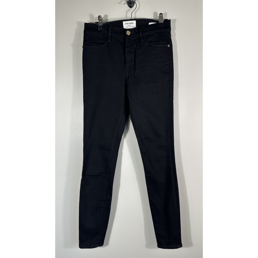 Frame Jeans Womens 27 28x29 Black Le High Skinny Denim Stretch Mid Rise